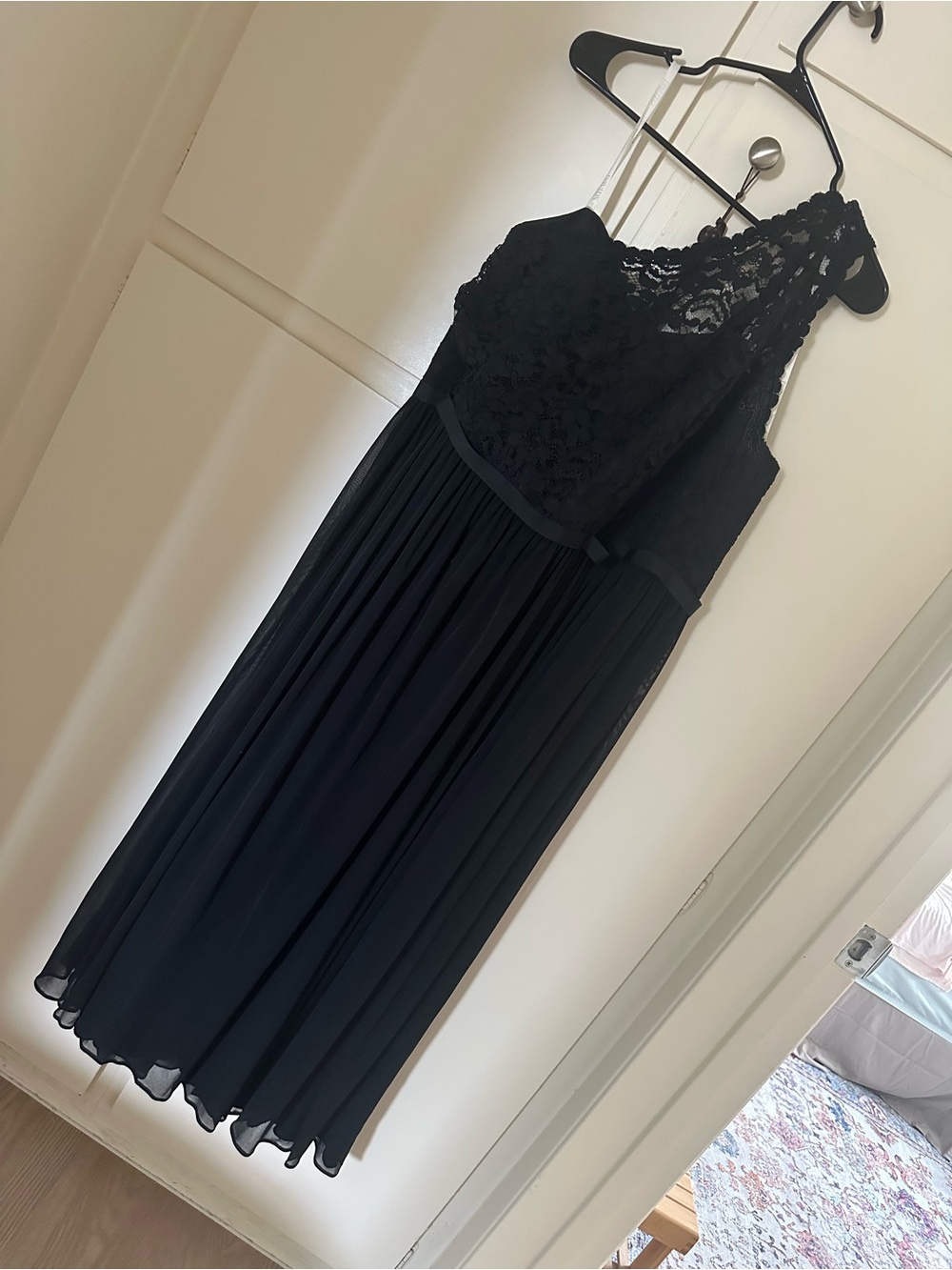 David’s Bridal Elegant Black Lace Midi Dress size 22